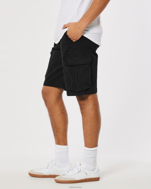 Bottoms Hollister Men Twill Cargo Shorts 11\\ 488201209 Black